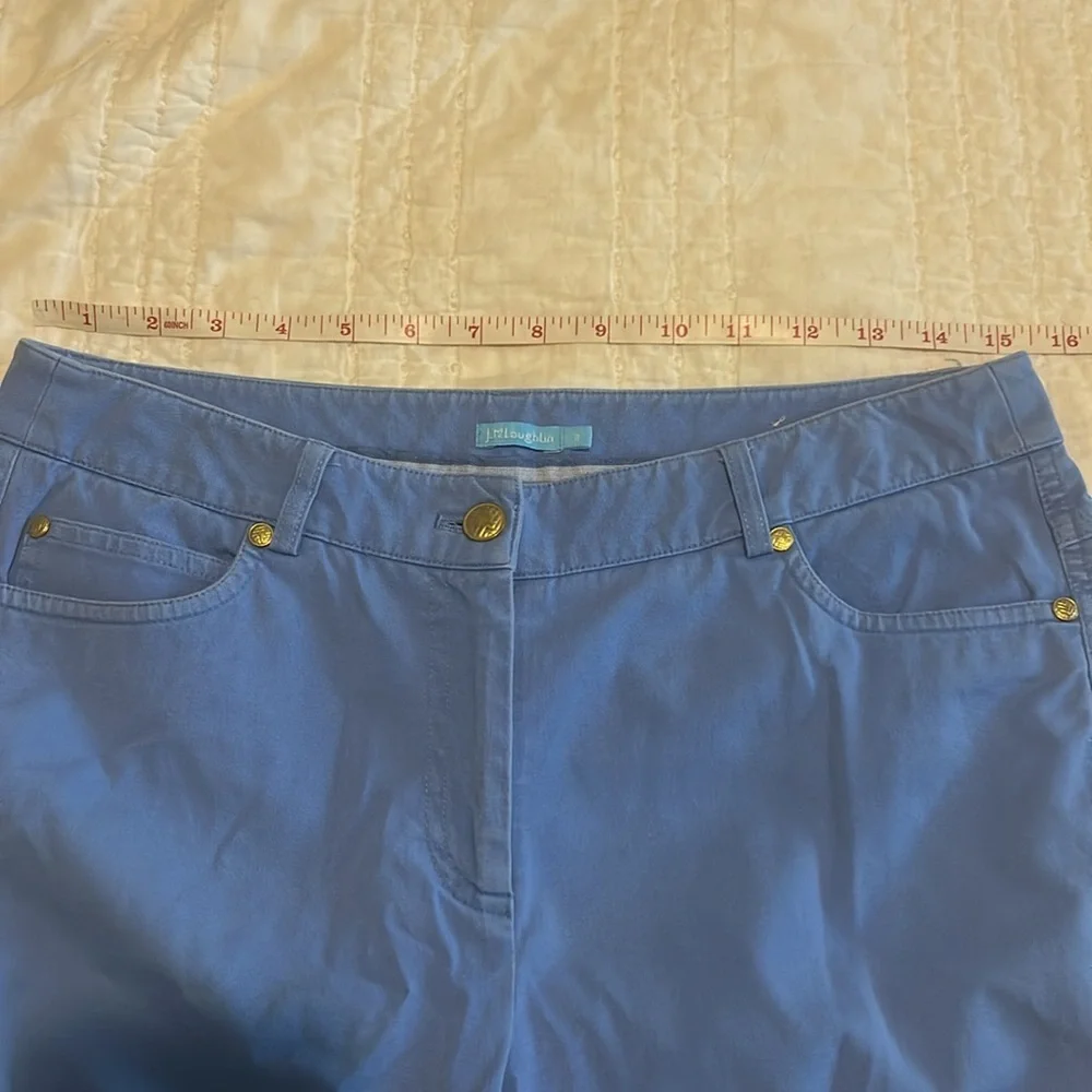 J. McLaughlin 5-Pocket Stretch Cotton Spandex Twill Straight Leg Pants Blue - Picture 11 of 11